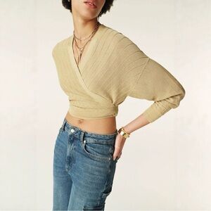 Ba&sh golden Wrap Knit Sweater